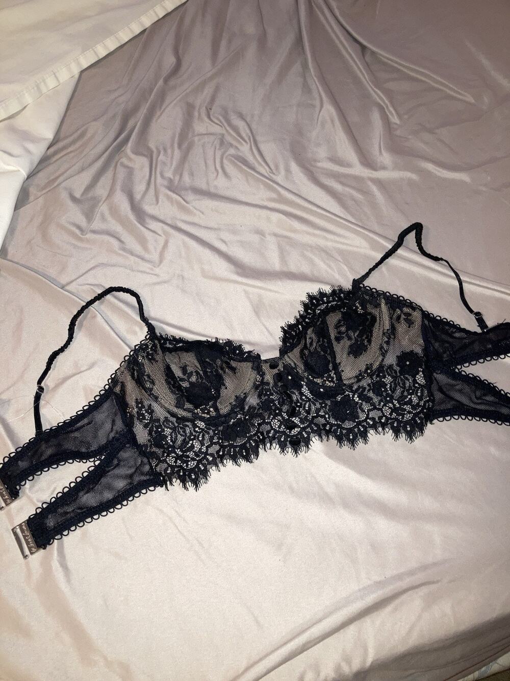 FOR LOVE & LEMONS FOR VICTORIA’S SECRET FAYE LACE Underwire Bra Black Sz XS